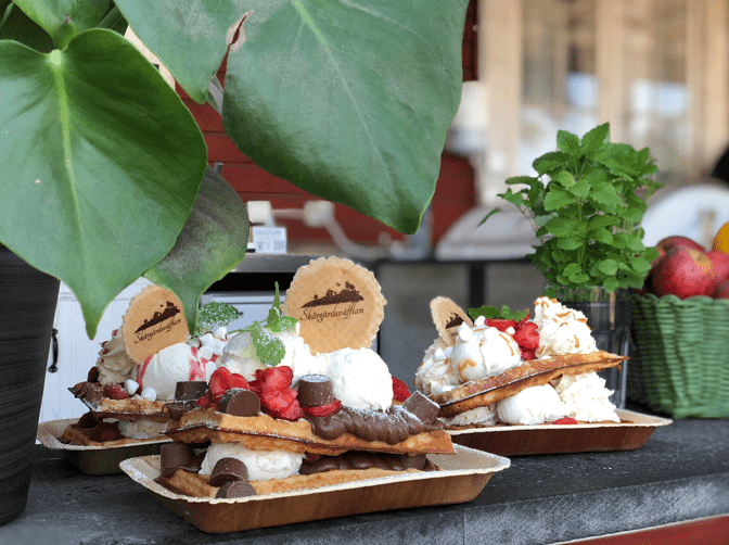 Belgiska våfflor med topping Skärgårdsvåfflan